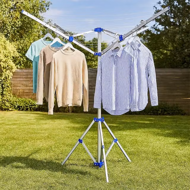 Voltico Silver Metal Foldable Umbrella Design Clothes Airer