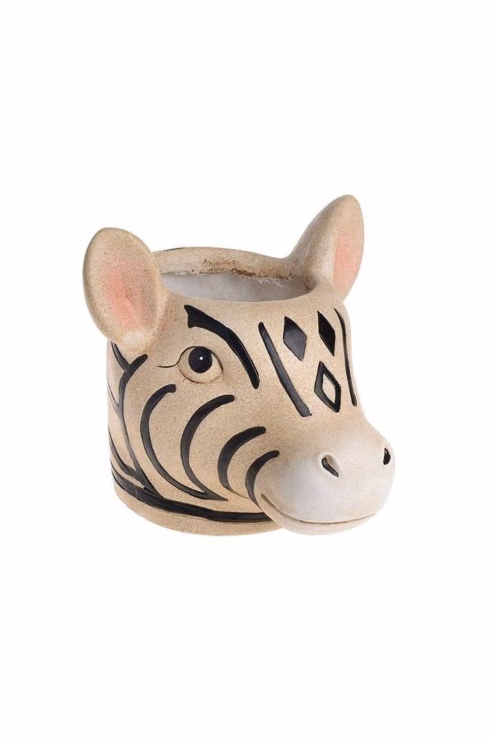 KDMD Zebra Head Novelty Ceramic Planter in White, Black and Beige – 2