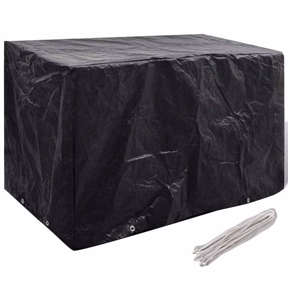 Berkfield Home Durable Garden Furniture Cover with 8 Eyelets, Black, W/D/H: 140 x 70 x 90 cm – 1