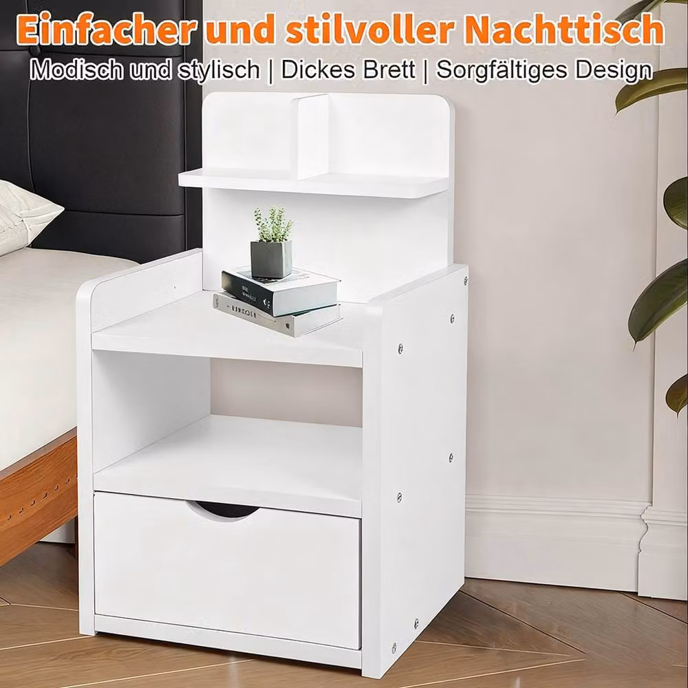 Kelvenix White Modern Wood Drawer Cabinet and Nightstand for Bedroom or Living Room, W/D/H: 60 x 33 x 60 cm – 2