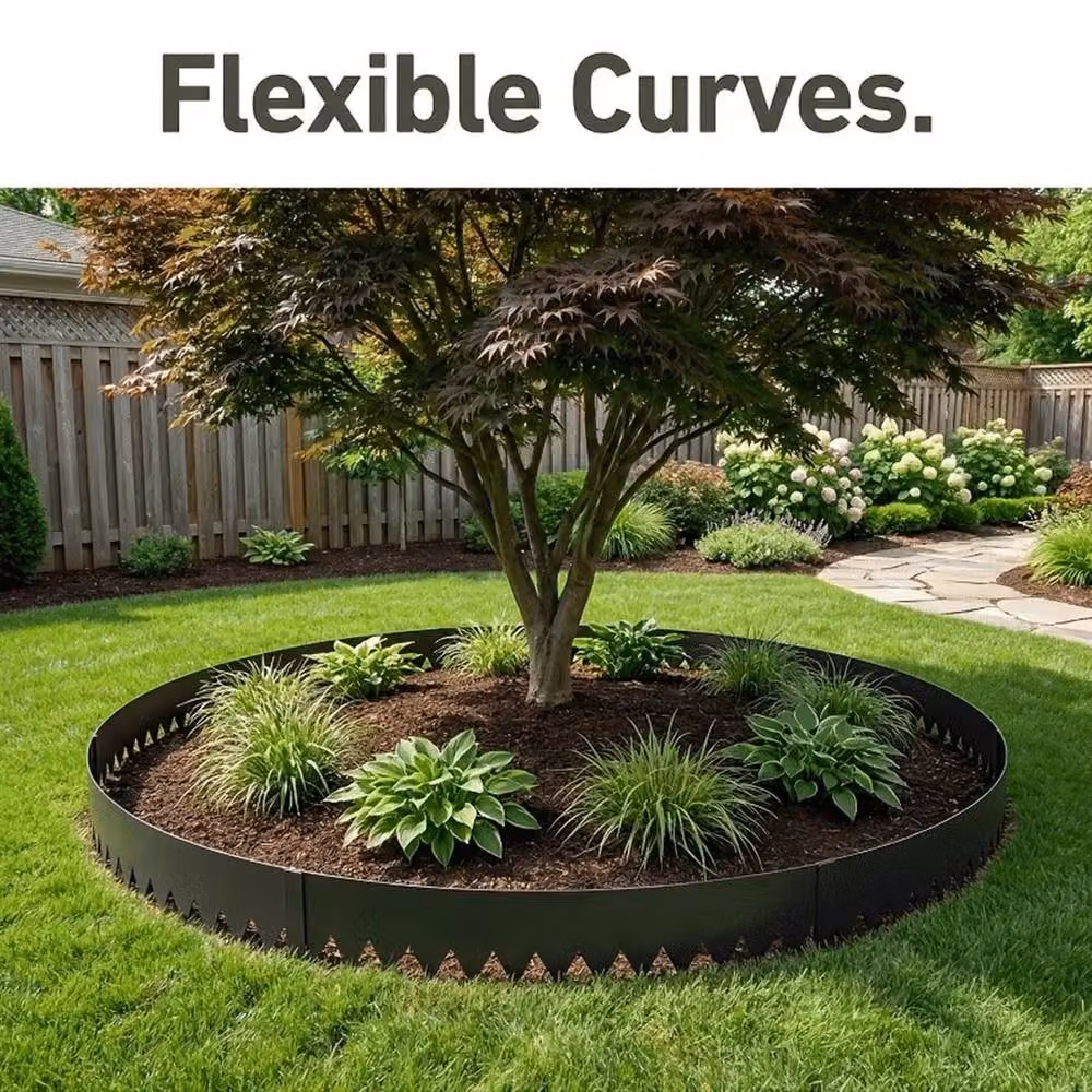EONLION Flexible Black Metal Lawn Edging Set – 3