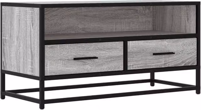 Berkfield Home Industrial TV Cabinet in Grey Sonoma, W/D/H: 80 x 34.5 x 40 cm