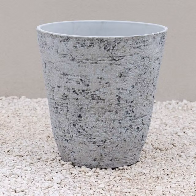 Primrose Grey Polystone Round Garden Planter and Flower Pot