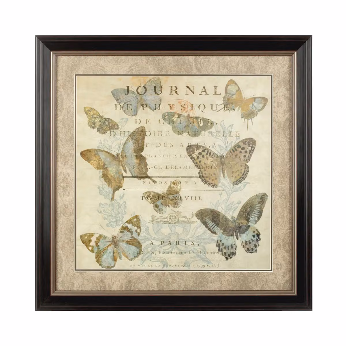 Orsina Vintage Butterfly Framed Paper Poster Wall Art in Multicolour – 2