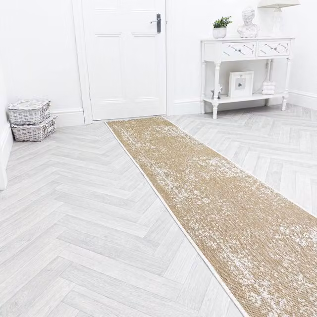 runrug Tapestry Brown Reversible Indoor/Outdoor Carpet Runner Rug, W: 60 cm, L: 390 cm – 1
