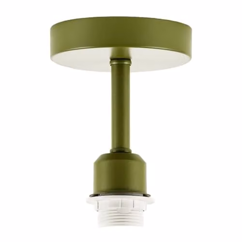 Happy Homewares Industrial Green Metal Ceiling Light Fitting with E27 Holder, W/D/H: 12 x 12 x 17 cm – 1