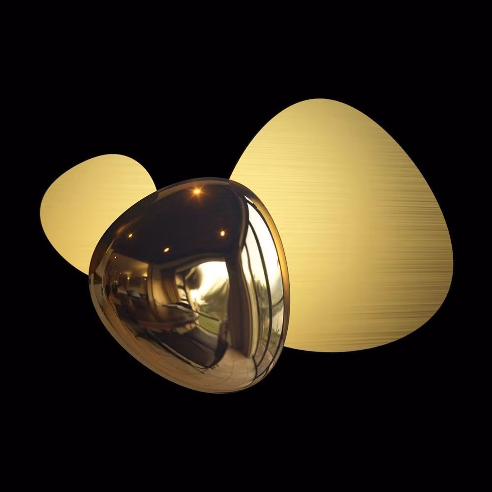 Netlighting Jack Stone Modern Integrated LED Wall Lamp in Gold/Brass with 3000K Warm White Light – 2