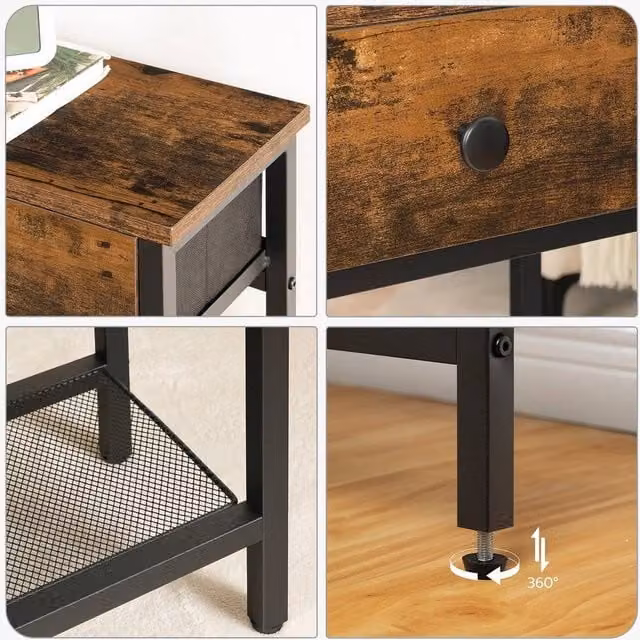 FORGEVIO Brown Industrial Console Table for Hallways and Sofas