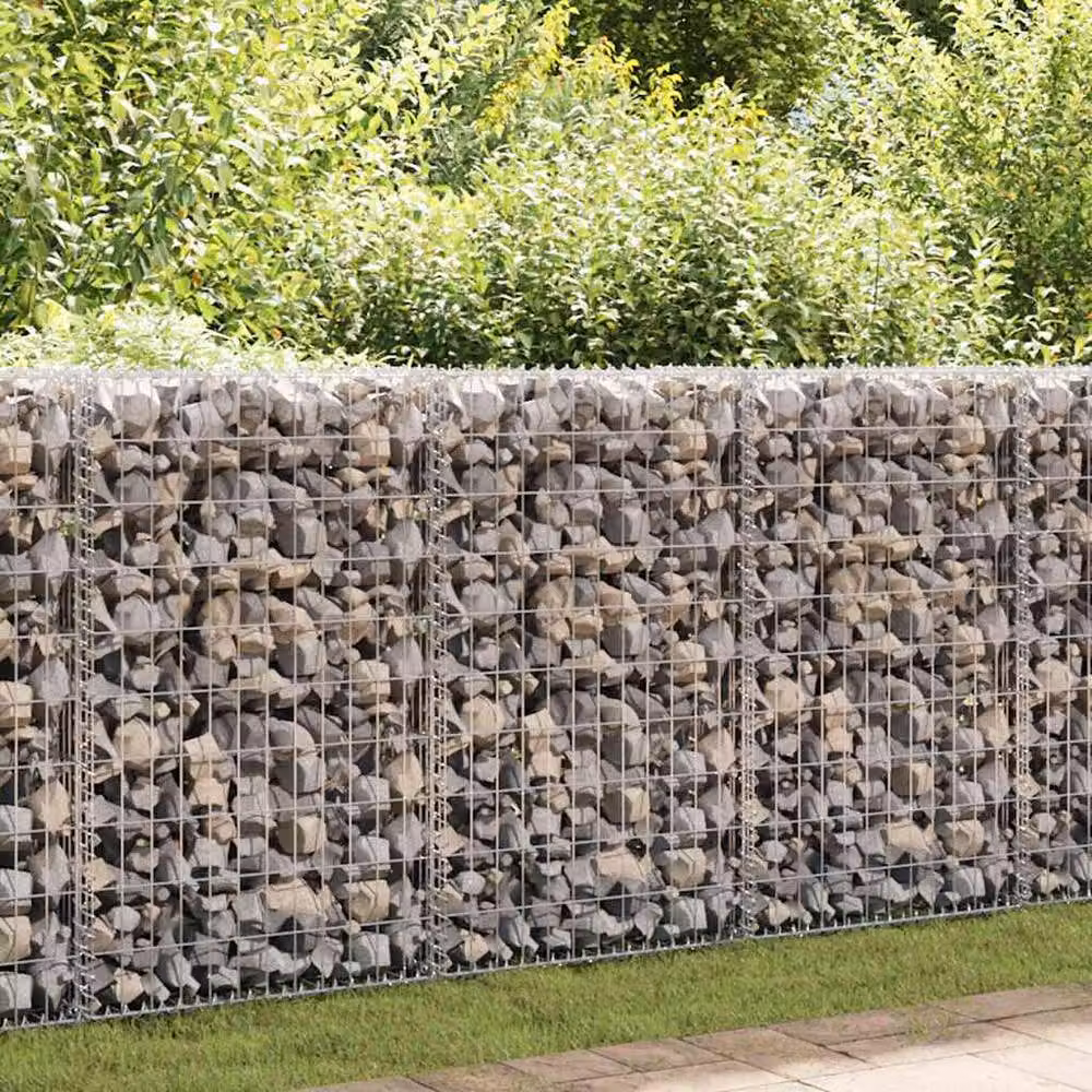 Berkfield Home Galvanised Steel Gabion Wall with Covers in Silver, W/D/H: 100 x 60 x 100 cm – 2