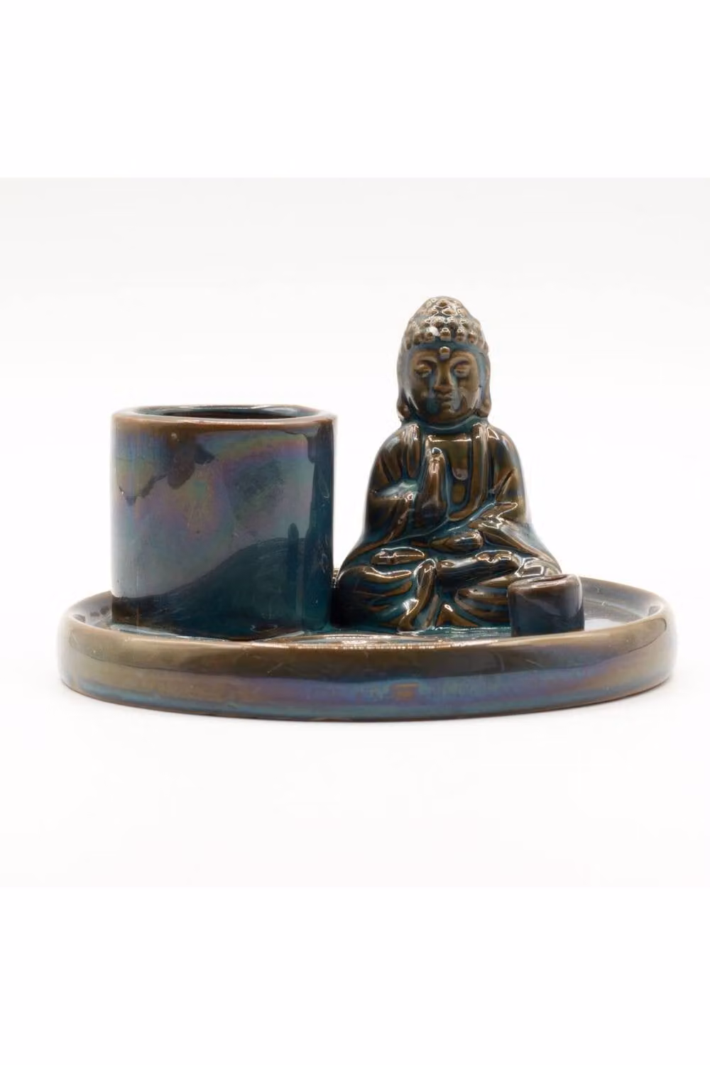 KDMD Blue Ceramic Buddha Incense Plate with Holders – 2