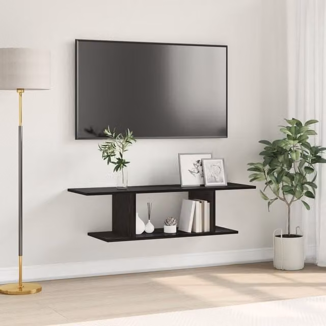 Berkfield Home Classic TV Cabinet with Shelf in Black, W/D/H: 103 x 30 x 26.5 cm – 1