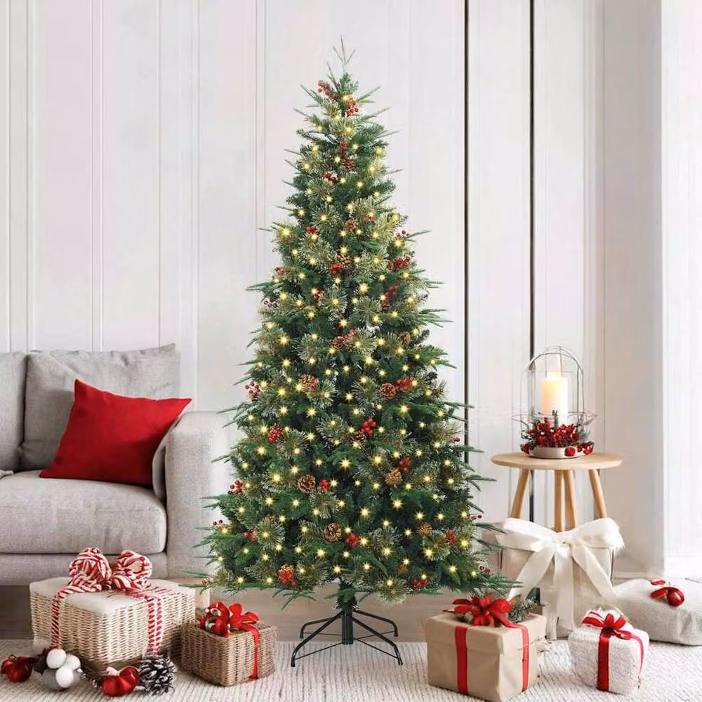 Berkfield Home Elegant Artificial Hinged Christmas Tree, Green, Height: 180 cm – 2