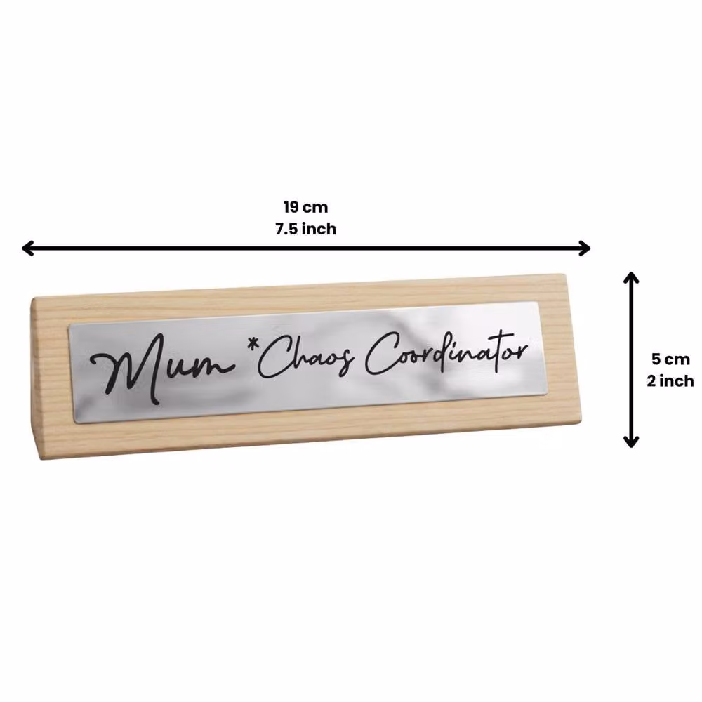 Boxer Gifts Mum Chaos Coordinator Multicolour Wooden Tabletop Desk Sign, W: 19.0 cm, D: 5.0 cm, H: 1.0 cm – 4