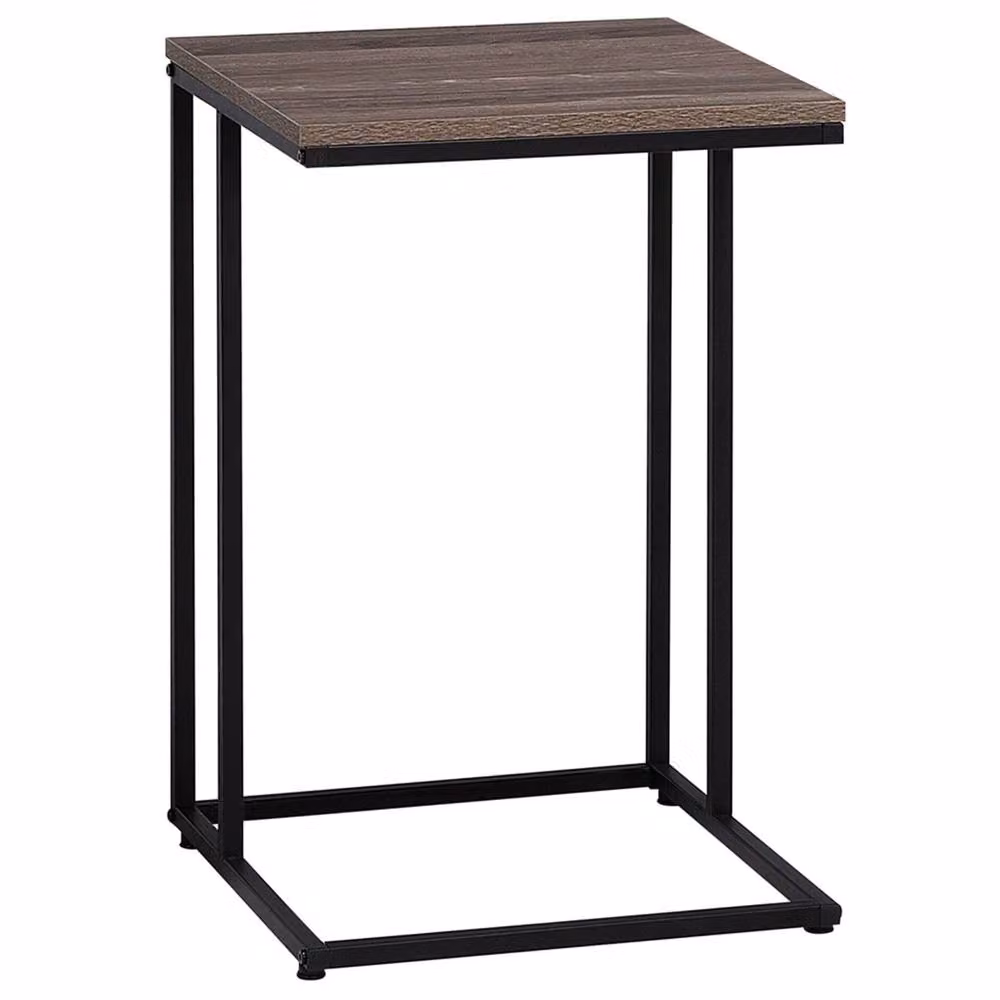 Wyld and Coco U Shape Side Table in Brown and Black with MDF Laminate Top and Metal Sled Base, W/D/H: 40 x 40 x 40 cm – 2