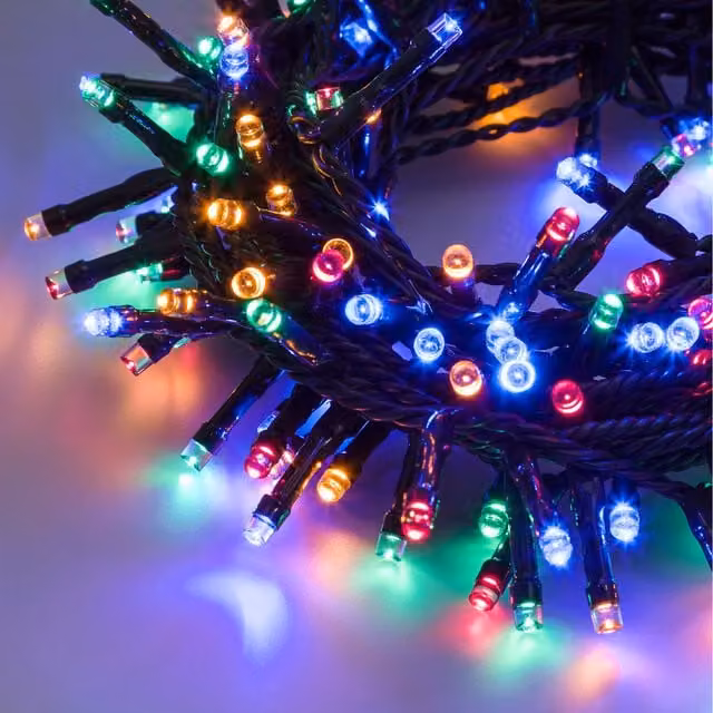 Marco Paul 300 RGB LED Multicolour Fairy String Lights with Timer and Battery Operation in Black