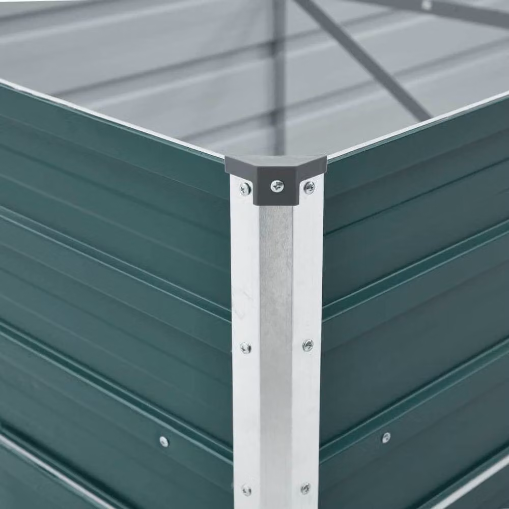 Berkfield Home Garden Galvanised Steel Raised Bed in Green, W/D/H: 400 x 80 x 45 cm – 3