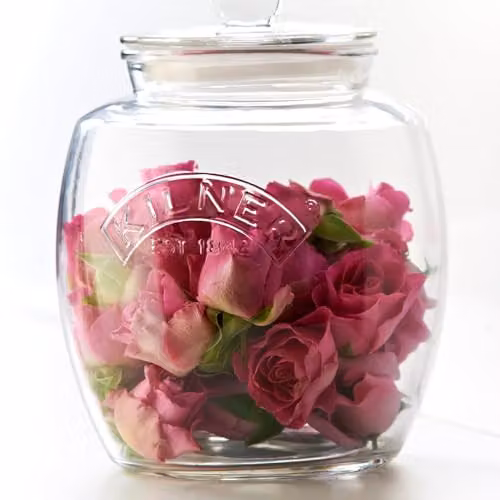 Kilner Universal Glass Food Container with Airtight Push-Top Lid and Silicone Seal, Transparent, 0.85 l – 3