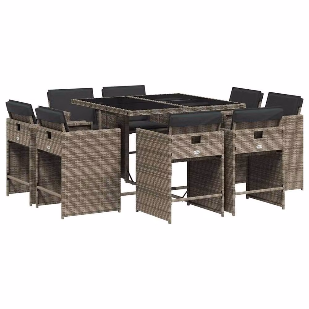 Berkfield Home Garden Dining Set in Grey and Dark Grey – 2