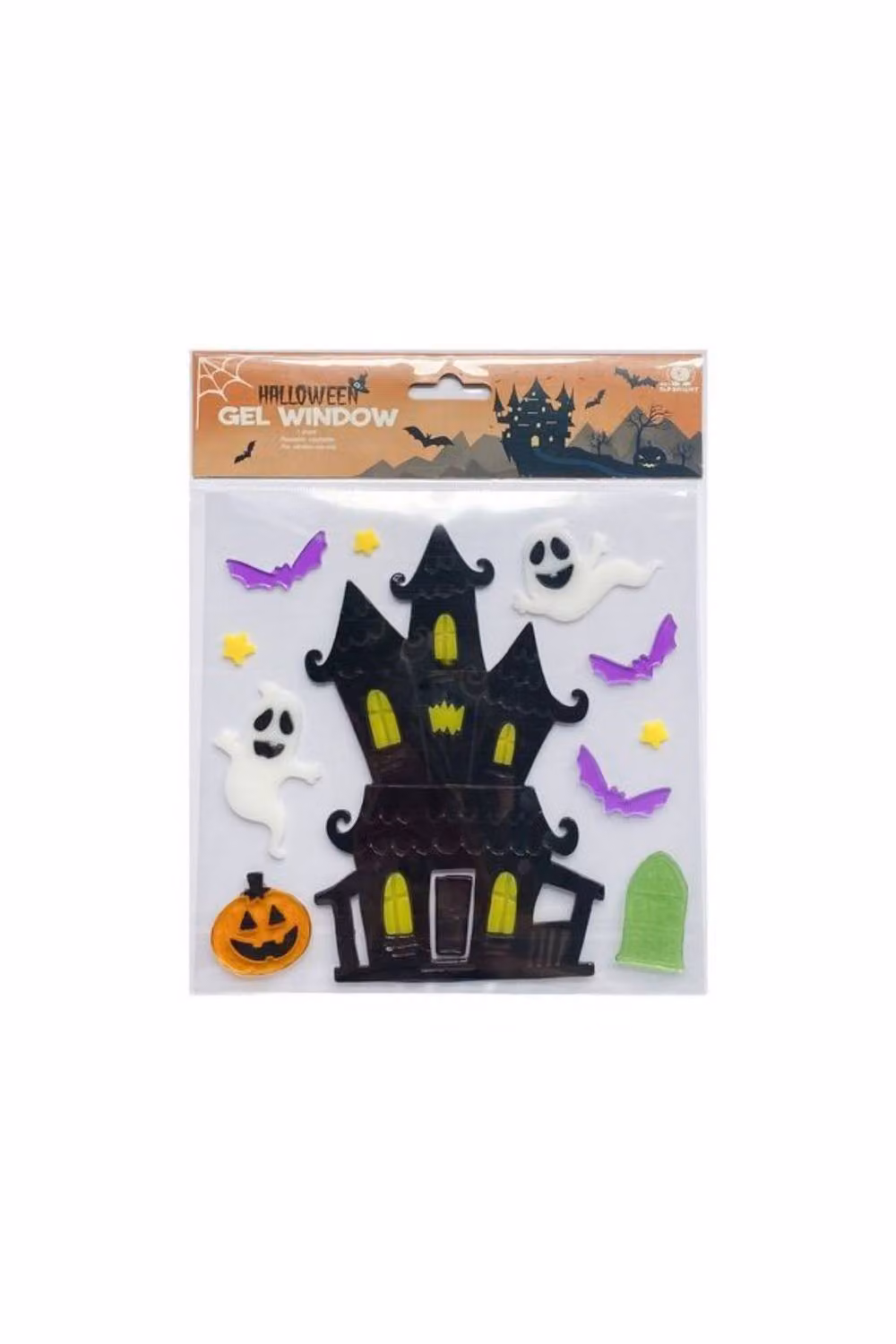 KDMD Spooky Haunted House Halloween Gel Stickers, 10 Pack, Multicolour – 2