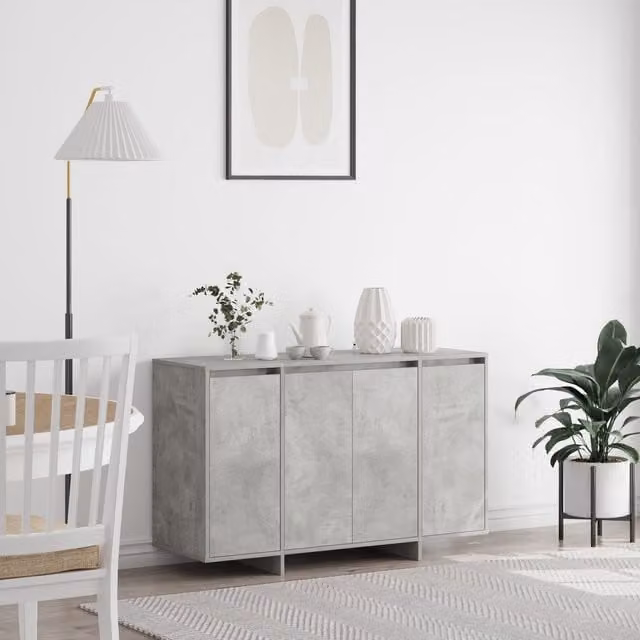 Berkfield Home Modern Concrete Grey Sideboard in Matt MDF – 1