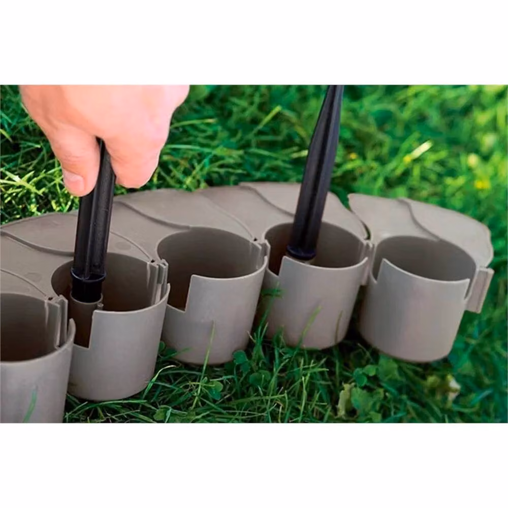 Prosperplast Grey Plastic Edging Border for Garden Flower Beds, 4.05m – 3