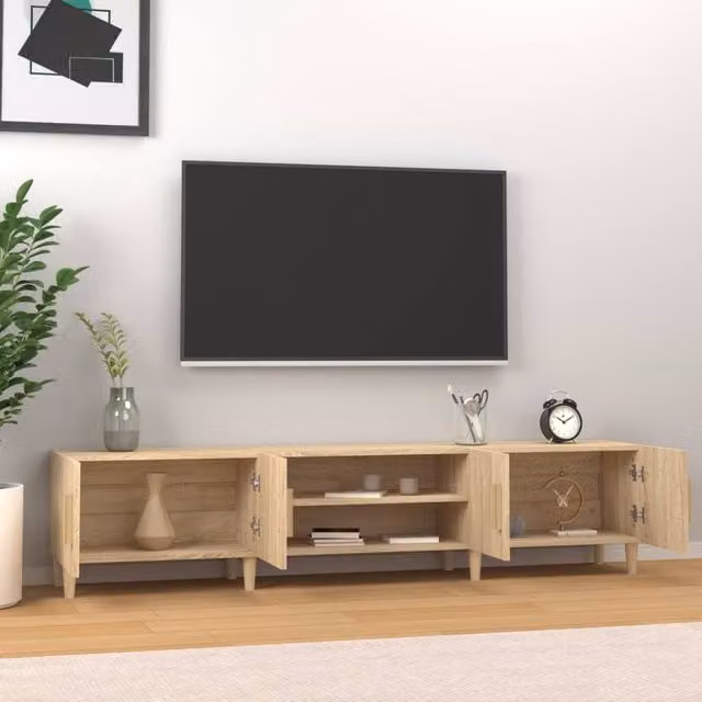 Berkfield Home TV Cabinet in Sonoma Oak, Brown, W: 180 cm, D: 31.5 cm, H: 40 cm – 1