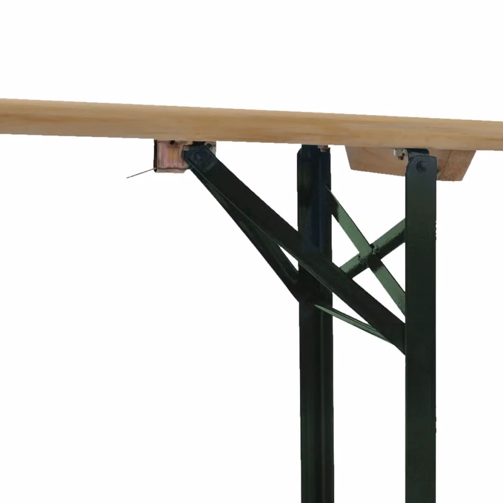 Berkfield Home Folding Beer Table with 2 Benches, Brown Fir Wood – 4