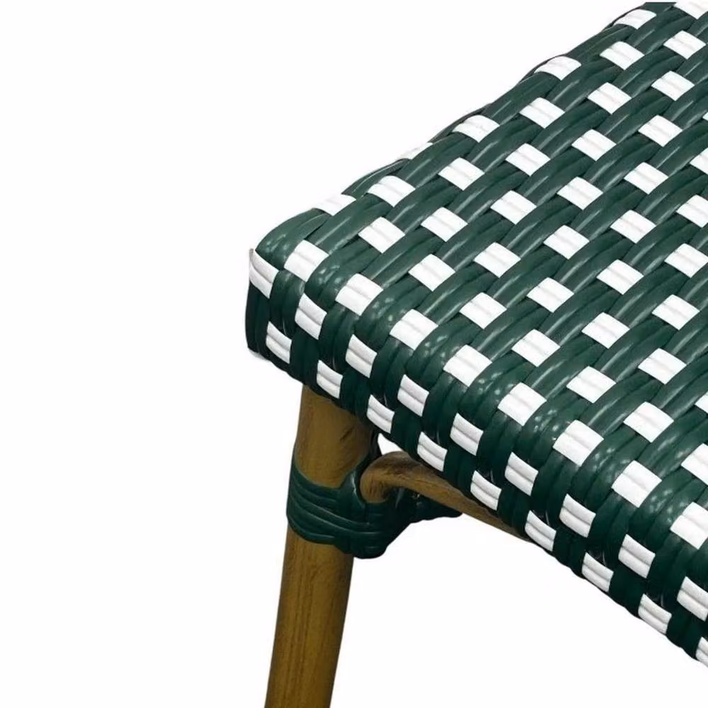 NESTLUNE Green Polyrattan Bistro Chair for Outdoor and Garden Use – 4