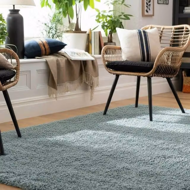 Kukoon Blue Shaggy Rug, Soft Plush Pile Rectangular Carpet, W: 120 cm, L: 170 cm – 1