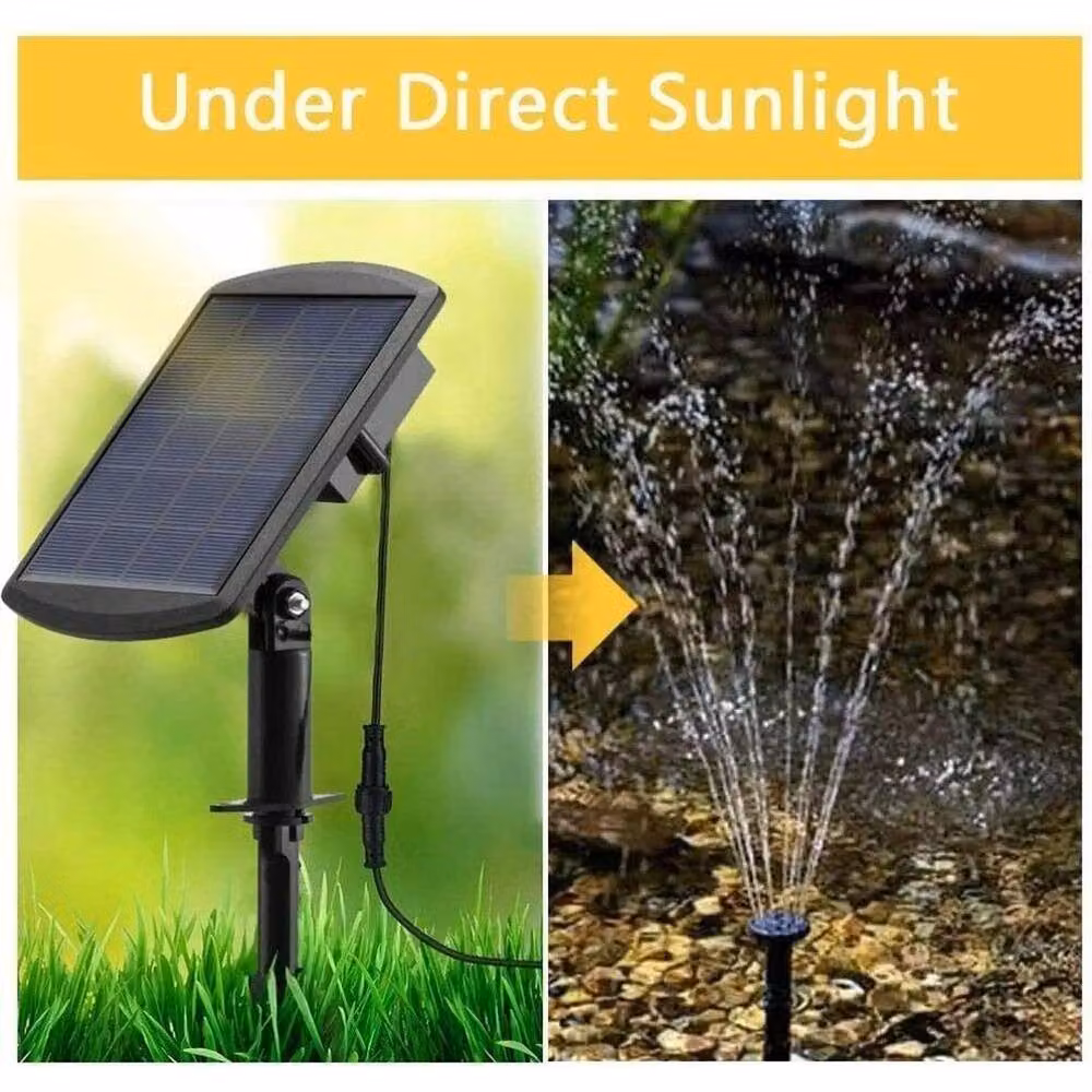 SPETLEK Solar Panel Powered Water Feature Fountain Pump in Black, W: 100 cm, D: 60 cm – 4