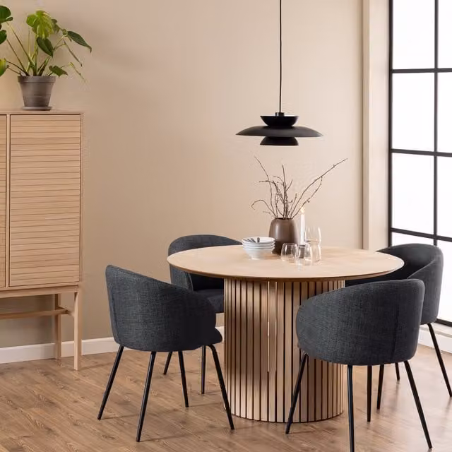 Furniture To Go Modern Round Oiled Oak Dining Table