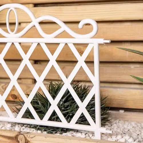 Samuel Alexander 12 Pack of Plastic Garden Border Edging Fences in White and Black – 4