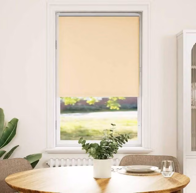 Berkfield Home Blackout Roller Blind in Beige, Thermal Insulating Polyester, W: 80 cm, H: 130 cm