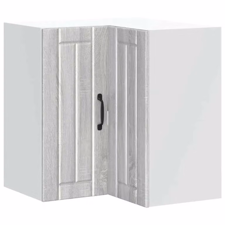 Berkfield Home Lucca Modern Wall Mounted Kitchen Corner Cabinet in Matt Grey