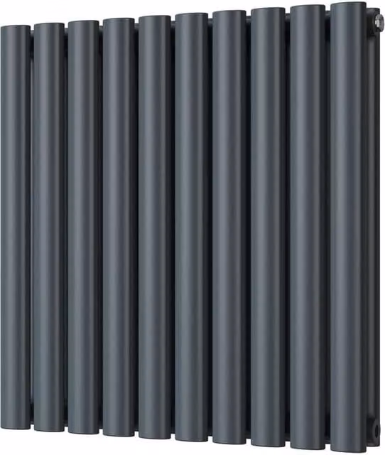 Omeara Anthracite Double Panel Horizontal Radiator with Feet Included