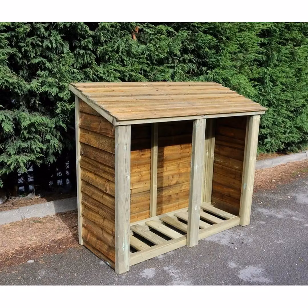 Churnet Valley Garden Furniture Ltd Heavy Duty Logstore and Kindling Shelter, Brown, W: 150 cm, D: 120 cm, H: 60 cm – 3