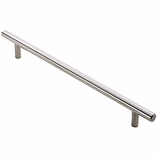 Loops Round T-Bar Cabinet Pull Handle in Brushed Silver, Fixing Centres: 768 mm, Diameter: 12 mm