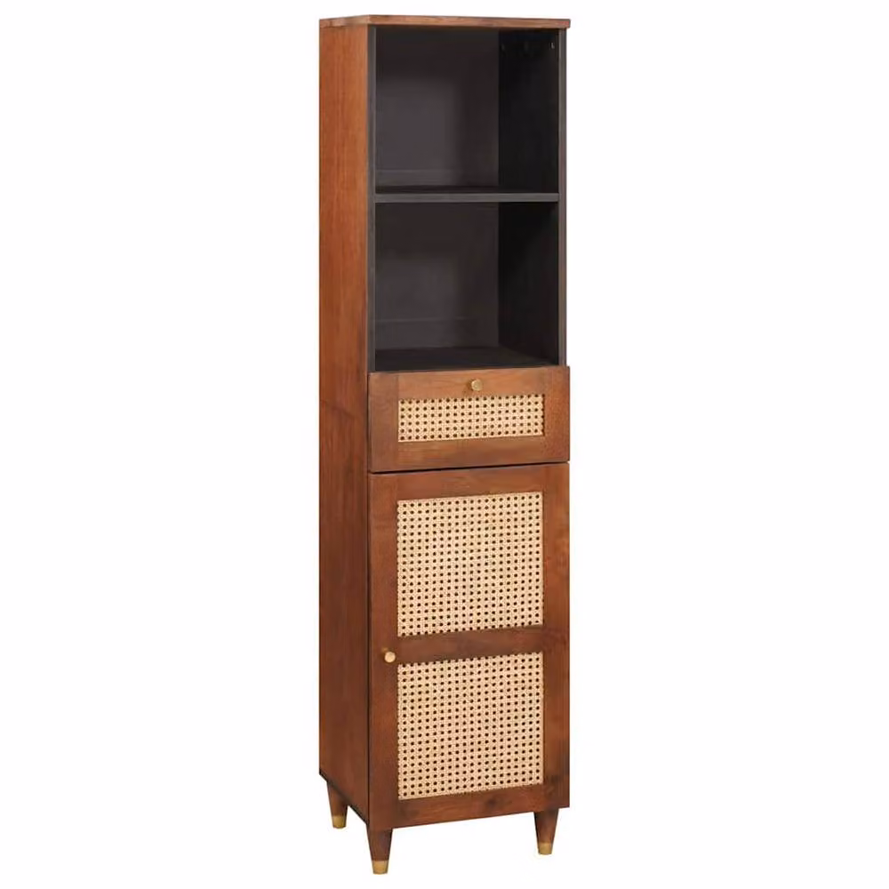 Berkfield Home Mid Century Mango Wood Sideboard in Brown with Drawer and Shelf Storage – 2