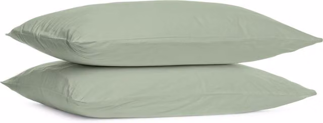 My Home Pack of 2 Plain Polycotton Oxford Pillowcases in Green