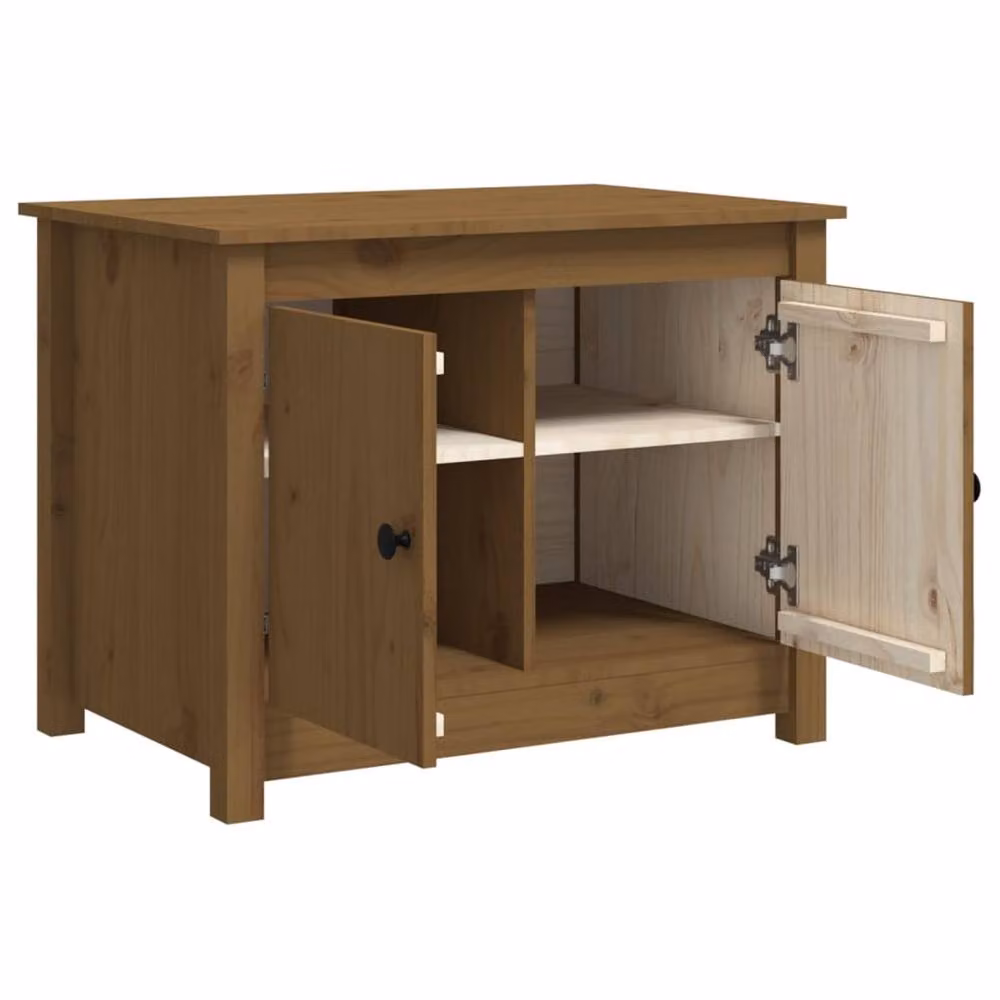 Berkfield Home Rustic Solid Wood Pine Coffee Table, Honey Brown, W: 71 cm, D: 49 cm, H: 55 cm – 3