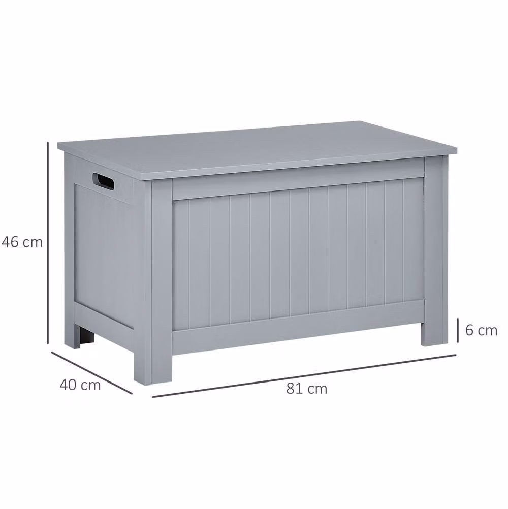 STILVORA Storage Chest with Lid and Safety Hinges in Grey – 2