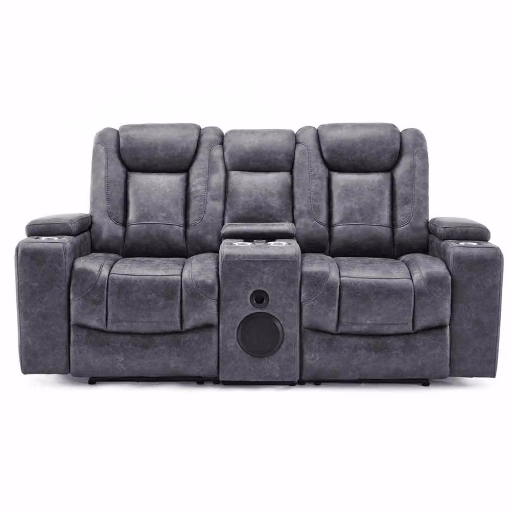 Furnishings For Less UK Juniper Grey Electric Recliner Sofa Set with 2 Seater, 2 Armchairs, USB Charging and Cup Holders – 2