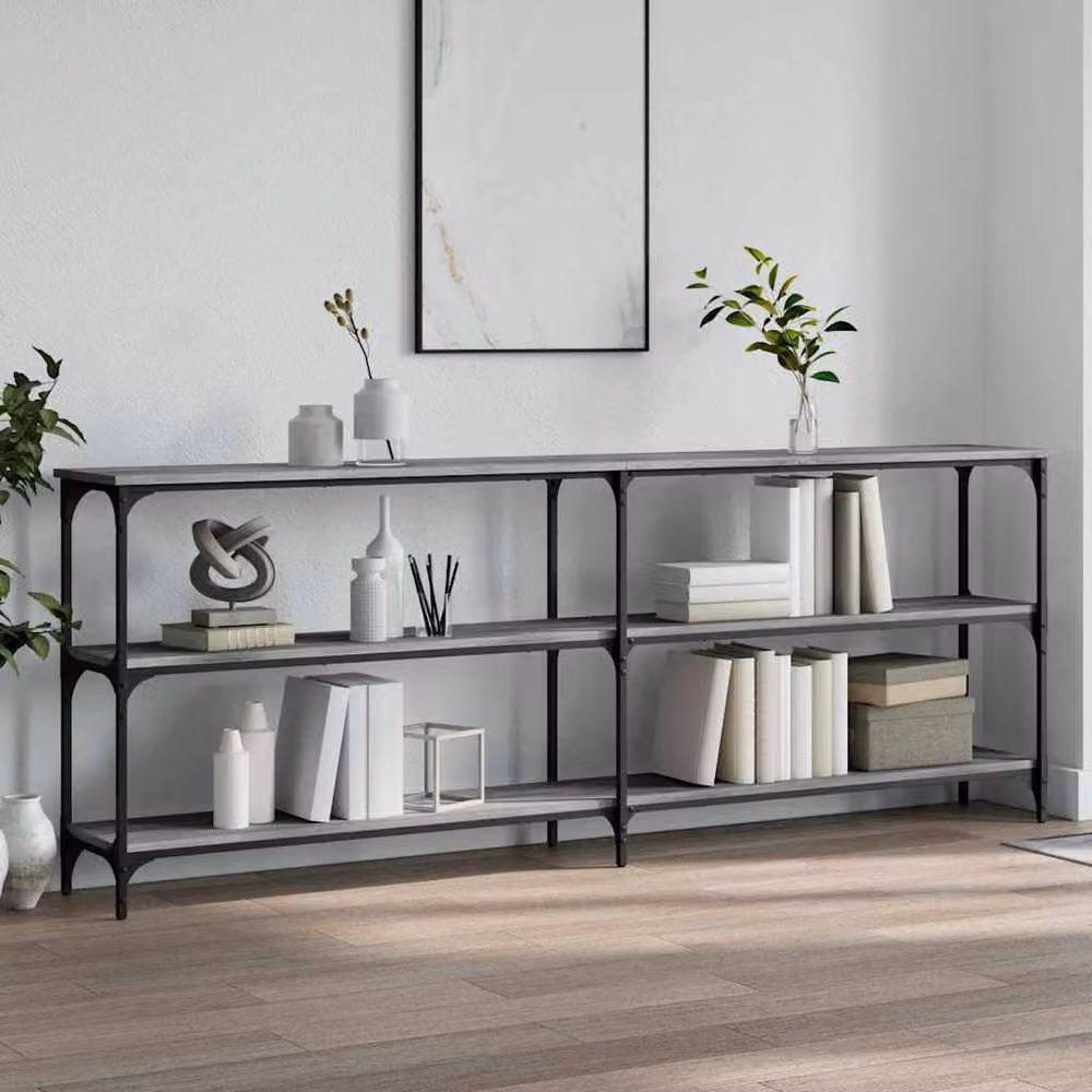 Berkfield Home Decorative Console Table in Grey Sonoma, W: 200 cm, D: 29 cm, H: 75 cm – 2