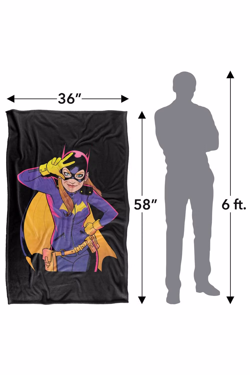 Warner Bros. Batman and Batgirl Super Soft Fleece Throw Blanket for Children, Multicolour, W: 91.44 cm x L: 147 cm – 8