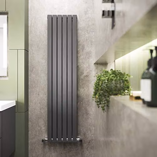 Hudson Reed HLA72 Sloane Modern Vertical Designer Single Panel Bathroom Radiator, Anthracite, H: 180 cm, W: 35.4 cm – 3