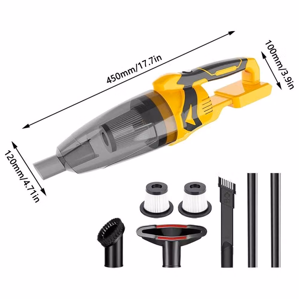 Kelvenix 15kPa Brushless Cordless Handheld Vacuum in Yellow with Washable Filter and Pet Hair Function – 2