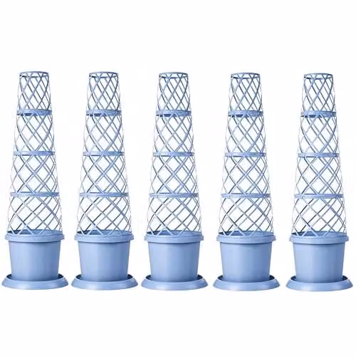 Garden Gear Plant Pot Tower Planter and Flower Climbing Frame, Mayan Blue, Height: 130 cm