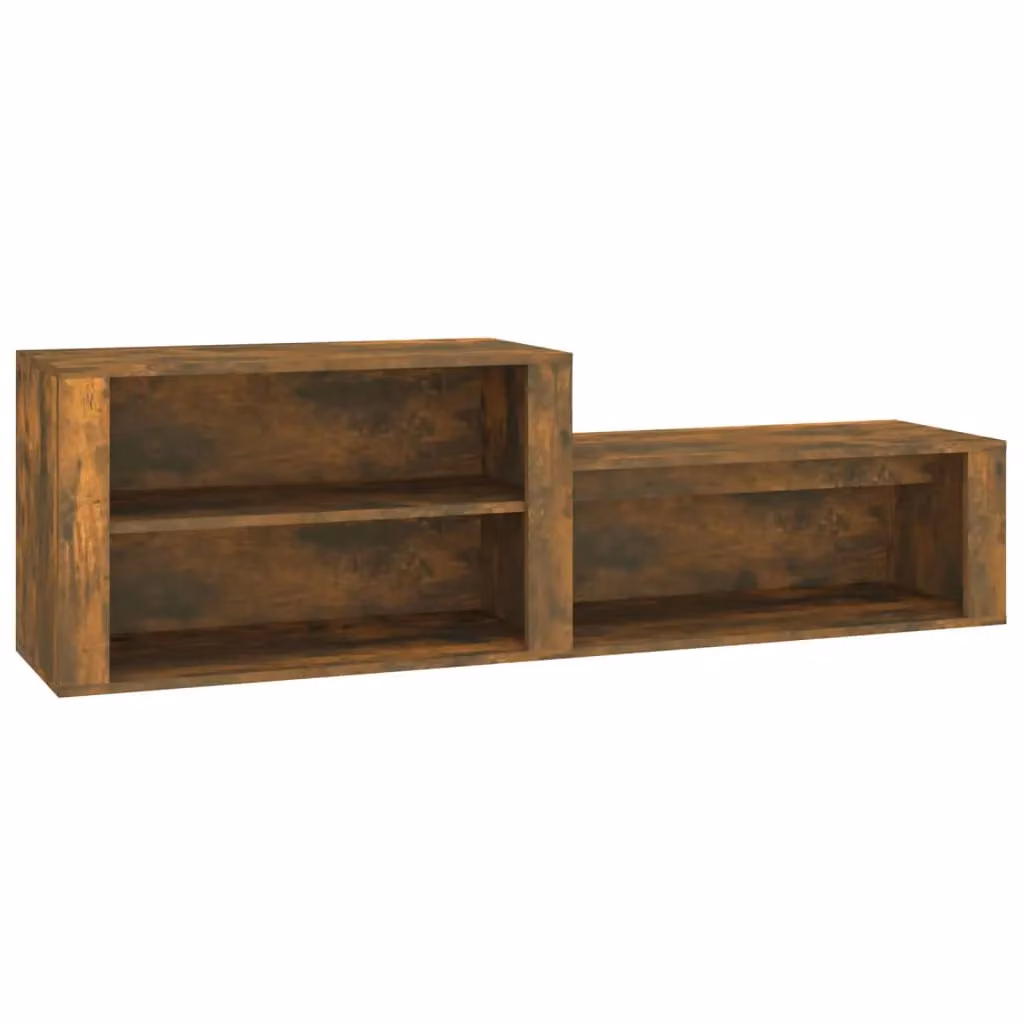 Berkfield Home Smoked Oak Shoe Cabinet in Brown with Integrated Seat, W: 150 cm, D: 35 cm, H: 45 cm – 2