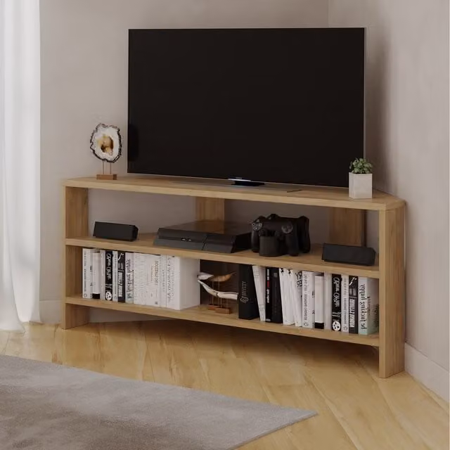 Decortie Thales Modern Corner TV Unit in Oak – 1