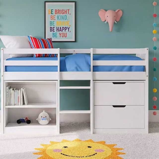 Nöa and Nani Jens Sleepstation Shorty Cabin Bed in White, Size: Junior, W/D/H: 160 x 70 cm
